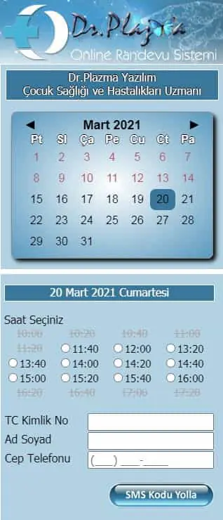 Hasta takip programı online randevu ekranı